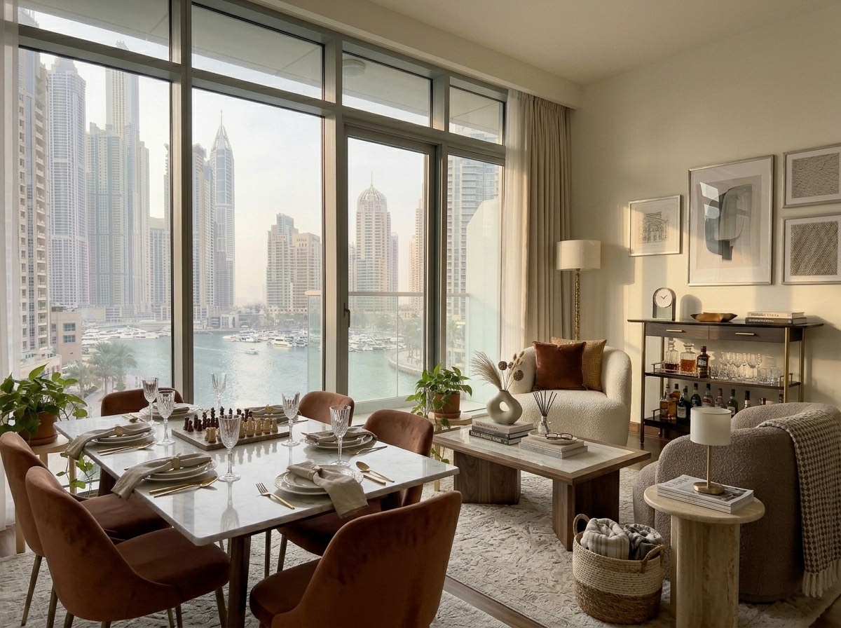 A furnished Montroyal apartment overlooking Dubai Marina